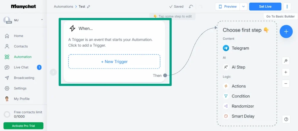Setting Up Your First AI Chatbot: Step-by-Step Tutorial (No Coding) 9 ManyChat Automation
