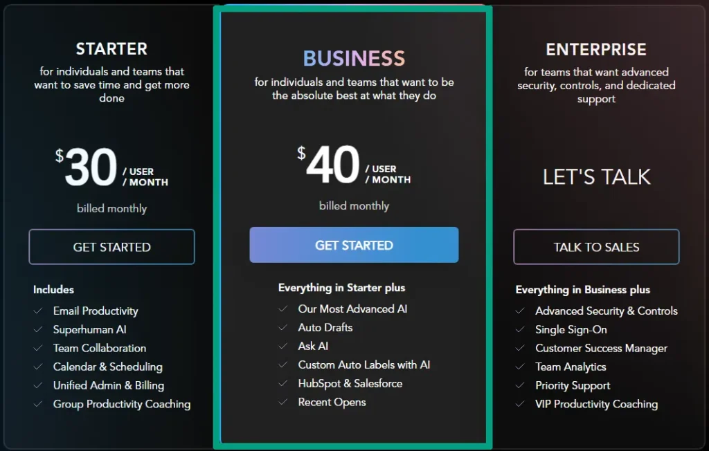 SuperHuman email ai pricing