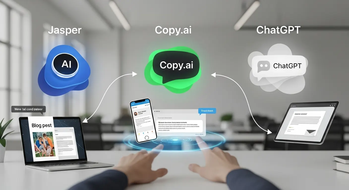 Top AI Writing Assistants for Business Content: Jasper vs. Copy.ai vs. ChatGPT 1 Top AI Writing Assistants for Business Content Jasper vs. Copy.ai vs. ChatGPT