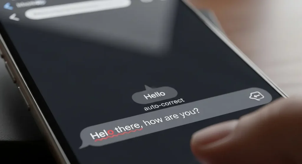 How to Start Using AI in Your Small Business: A Beginner's Guide 2 auto-correct functionality on a smartphone