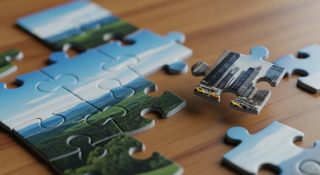 A mismatched piece of puzzle