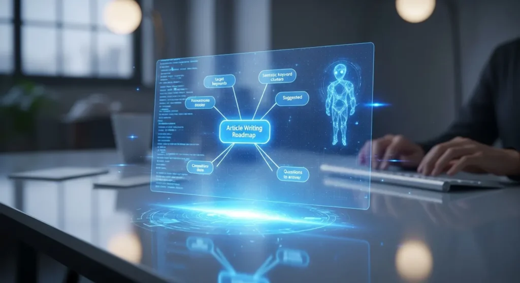 An AI chatbot creates a roadmap to help with writing articles