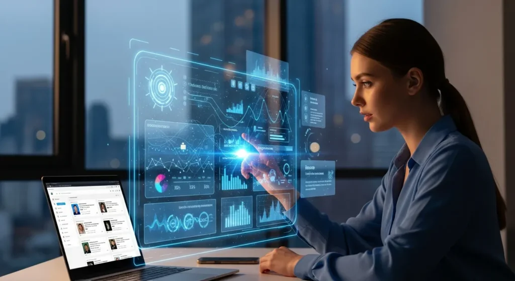 How AI Can Automate Your Social Media Posting (And What It Can't Do) 4 An AI helps a human manages her social media