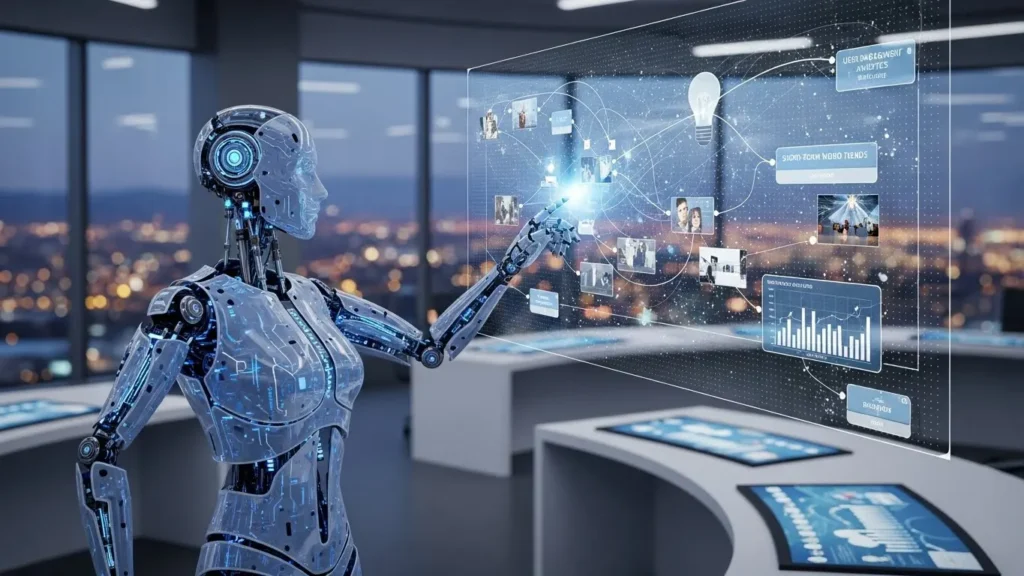 An AI robot connects content opportunities together