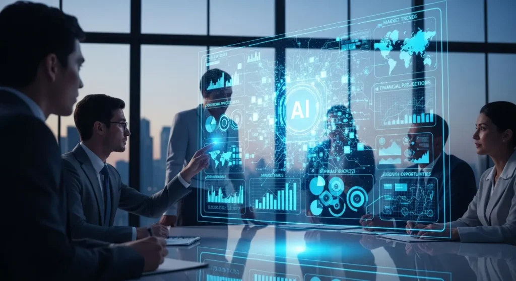 How to Use AI for Competitive Analysis and Stay Ahead of Rivals 5 An AI turning insights into business strategies