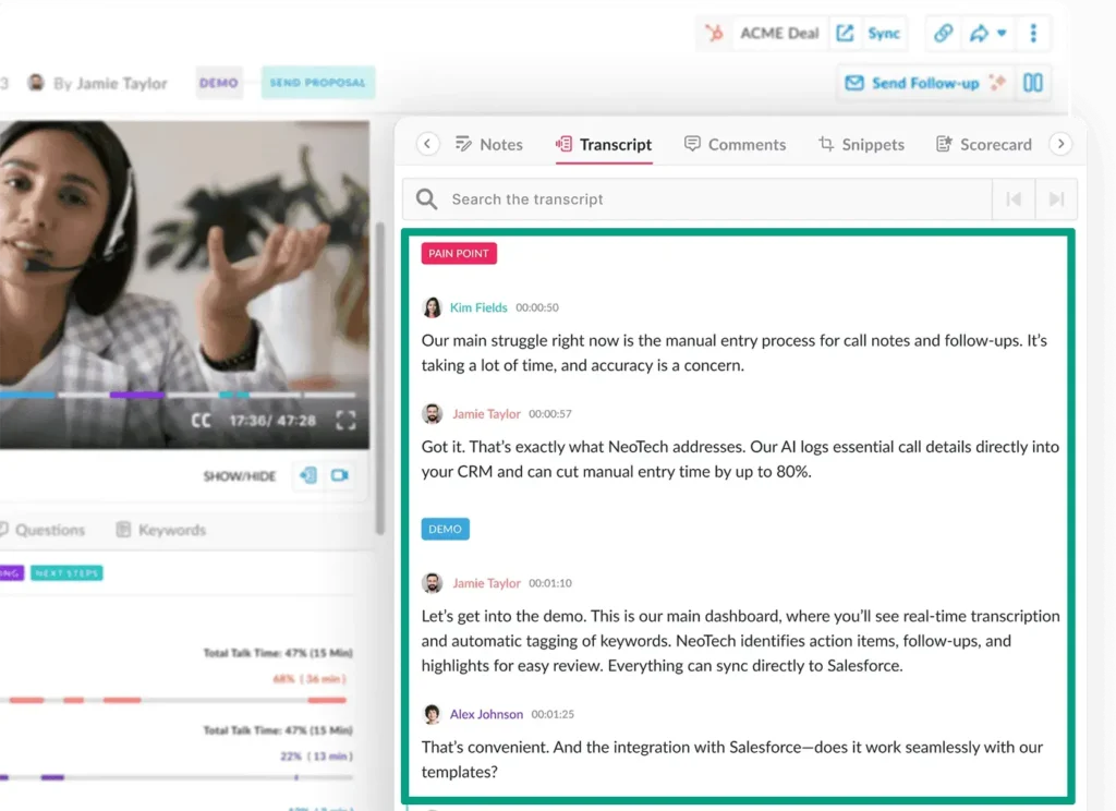 Avoma AI note-taking meeting summarizer