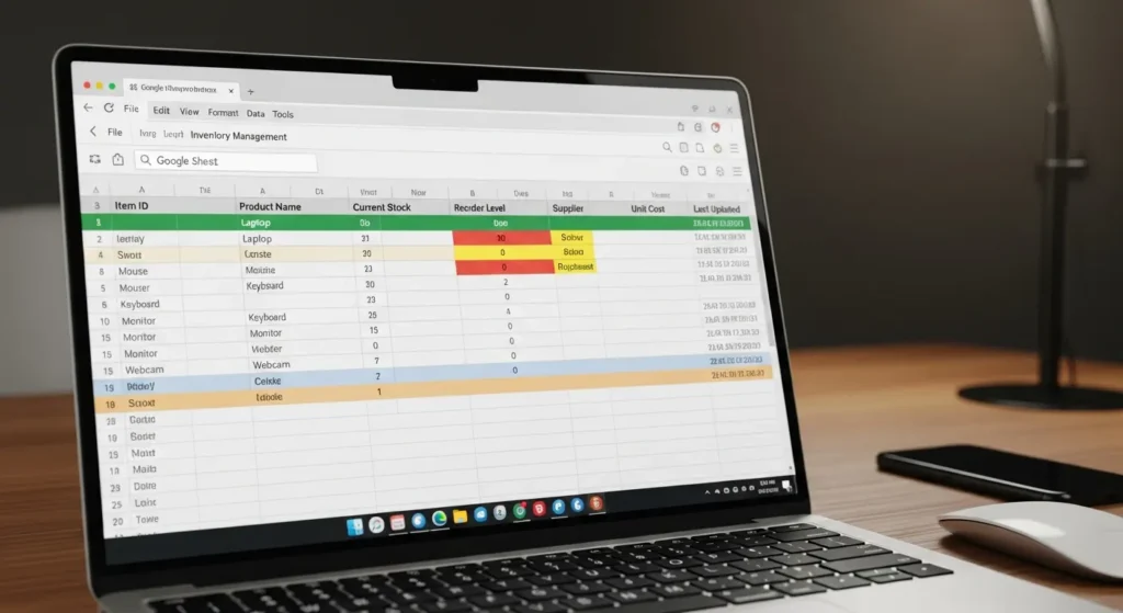 How Small Businesses Can Use AI for Inventory Management 2 Google Sheets for inventory management