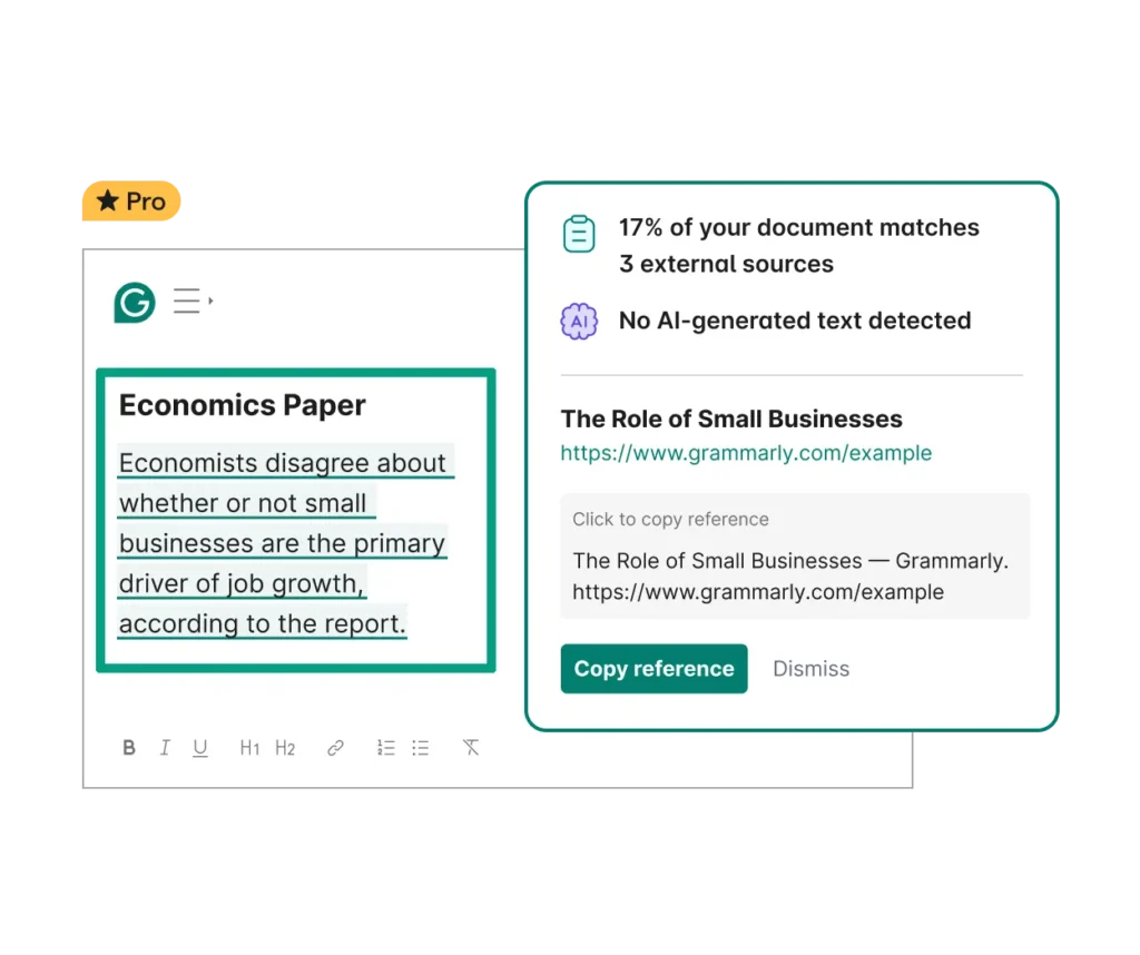 Grammarly plagiarism checker