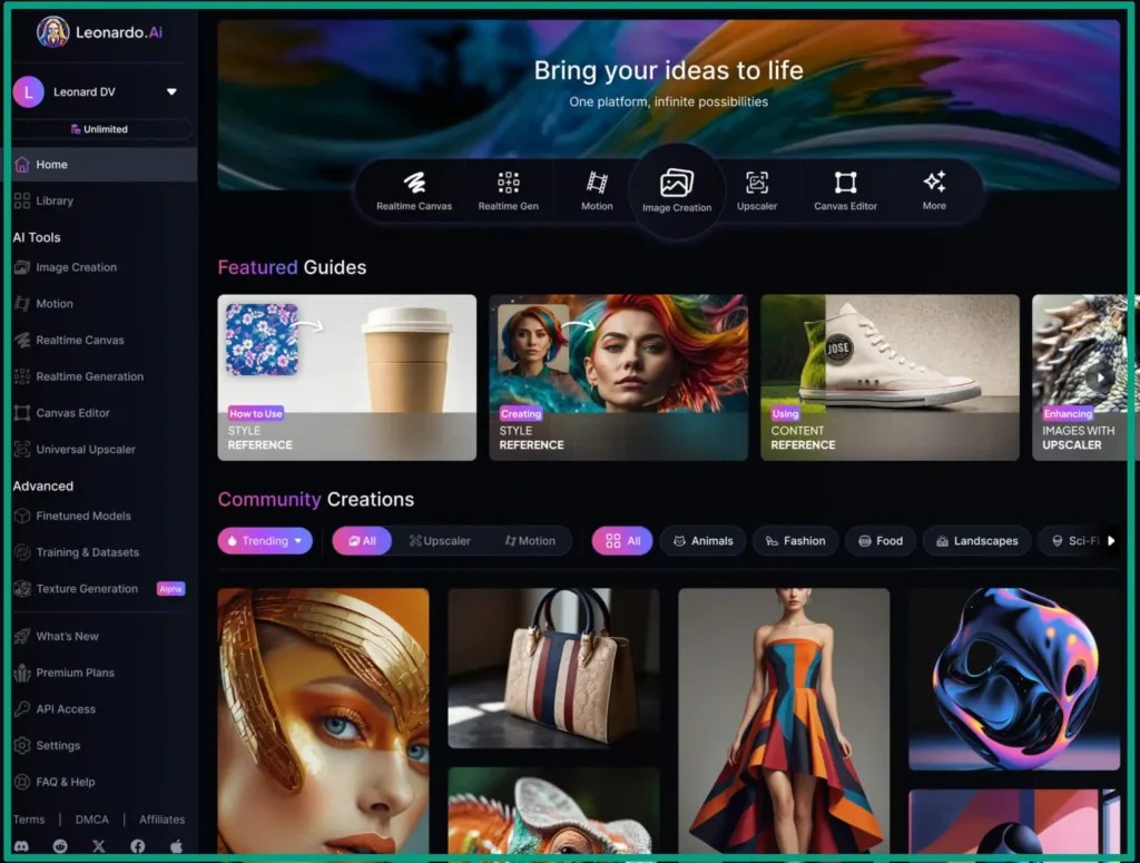 Leonardo AI image generator tool