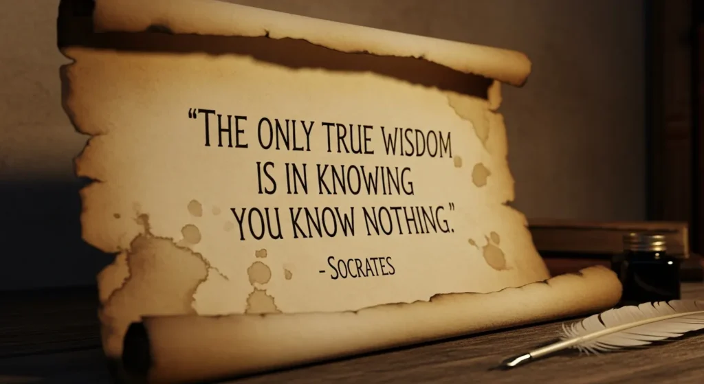 The only true wisdom is in knowing you know nothing quote from Socrates