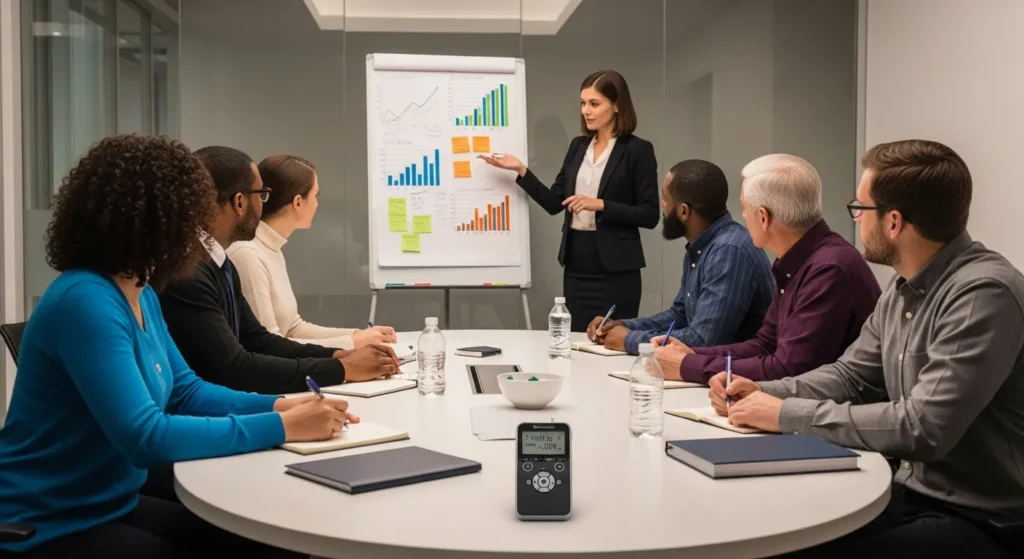 Traditional market research in conference room