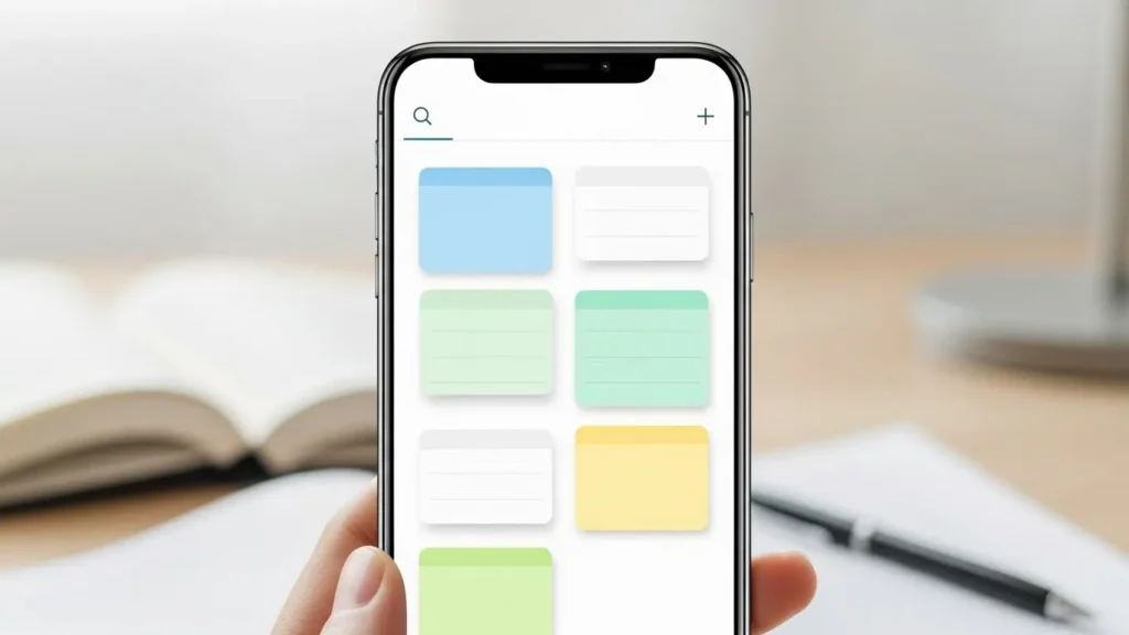 A simple note-taking app on a phone