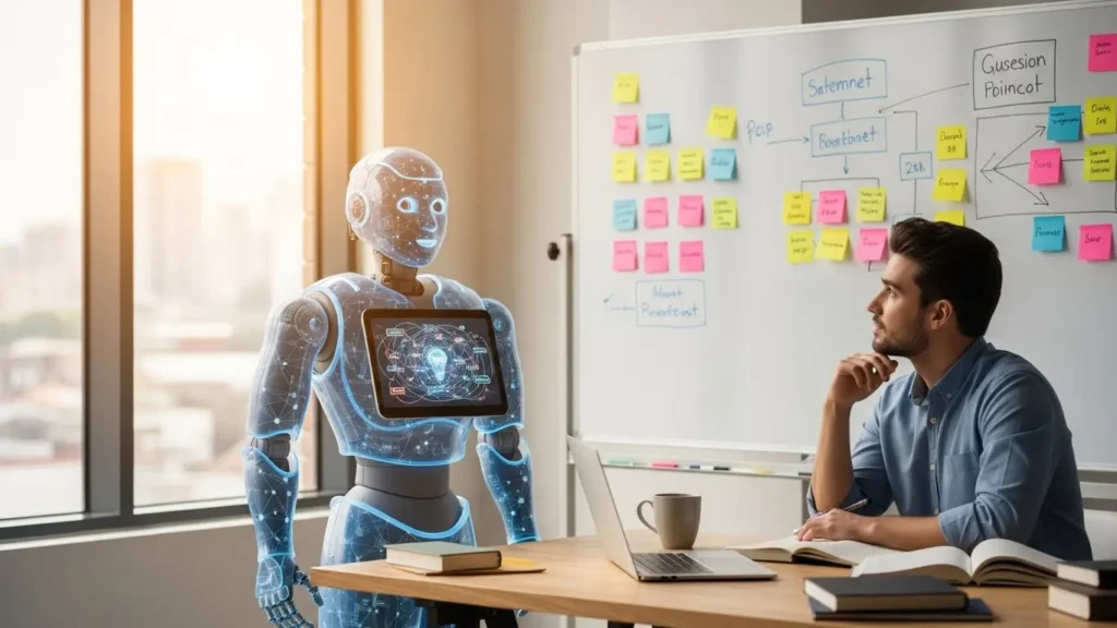 AI for Email Newsletters: Write Engaging Emails 5x Faster 2 An AI robot helps with brainstorming ideas