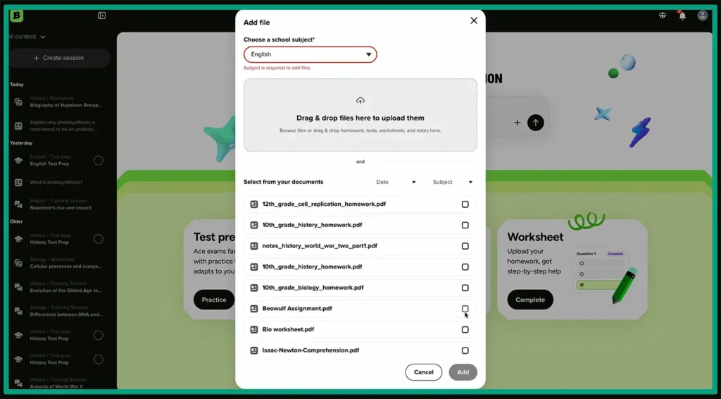 Brainly AI tutoring platform features