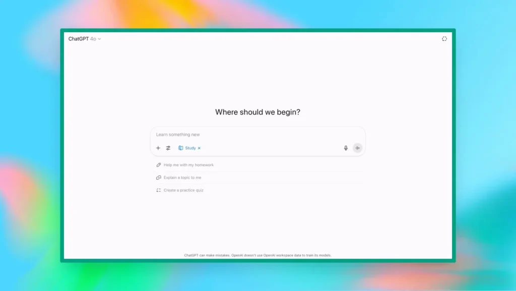 ChatGPT for studying feature - StudyMode Homework