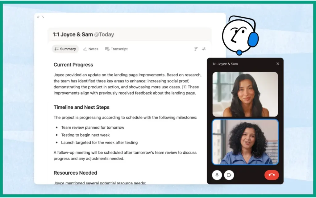 Notion AI note-taking meetings tool features