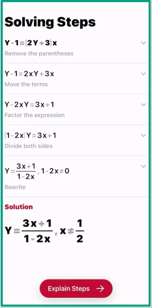 Photomath app ai math solver features