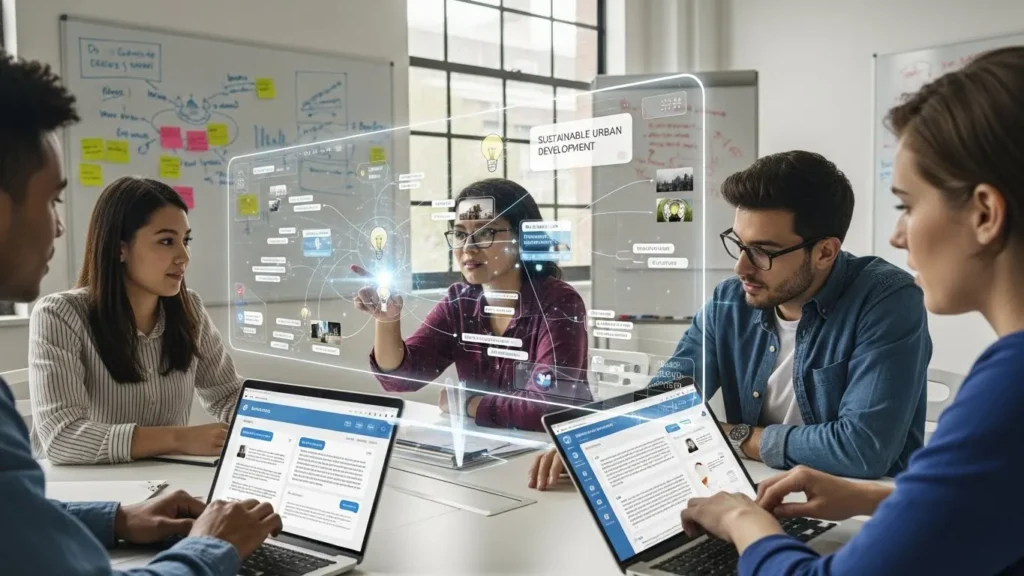 The concept of brainstorming when using AI in education