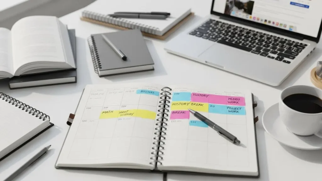 The concept of time blocks in study planning